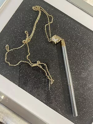 Avon Vintage Leaf Pendant Pen Twist Necklace • $50