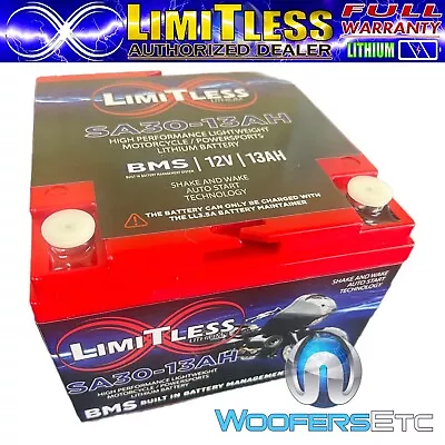 Limitless Lithium Sa30-13ah 30 Case Shake Awake Motorcycle Power Sports Battery • $539