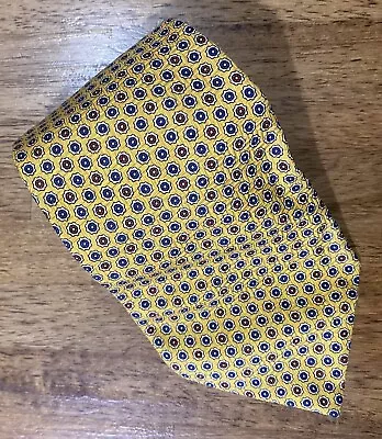 Vintage Polo Ralph Lauren Yellow 100% Silk Designer Necktie Tie Hand Made • $21.99