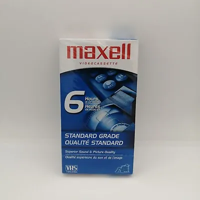 Maxell Video Cassette - Six Hours - Standard Grade - Blank VHS - BRAND NEW • $5.99