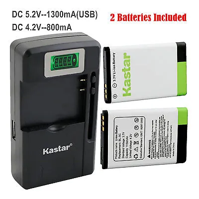 $24.99 • Buy Kastar BL-5C Battery Charger For NOKIA E50 E60 N70 N71 N72 N91 N91 8GB N-Gage