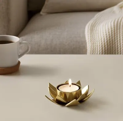 IKEA KNASTRIGT Tealight Holder Gold Lotus 1¼   - FAST SHIP! • $10.88