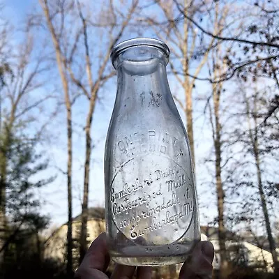 Pt Milk Bottle Cumberland Dairy Co 301 Springdale St Cumberland MD Early Nice • $16.24