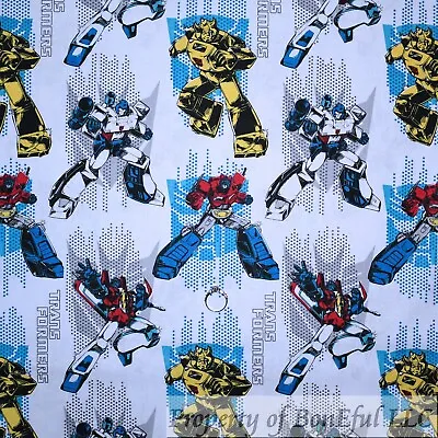 BonEful Fabric FQ Cotton Quilt Transformer Toy Robot Car Super Hero Boy Print US • £8.26