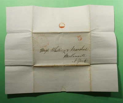 $3.25 • Buy DR WHO 1851 WEST STOCKBRIDGE MA RED CANCEL STAMPLESS F/L PAID 5C  I62201