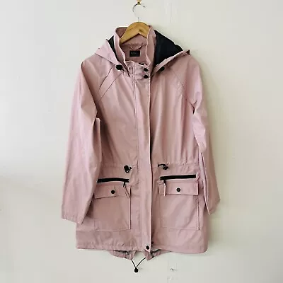 M&S Collection Pale Pink Hooded Raincoat UK Size 14 – Good Condition • £24.95