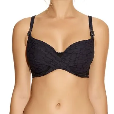 Fantasie Swimwear Montreal Underwired Full Cup Bikini Top Black 5431 • £18.95