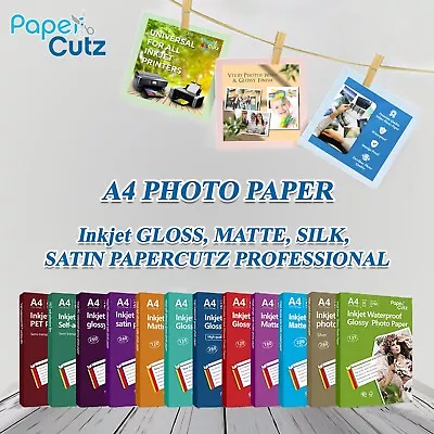 A4 Inkjet Photo Paper Full Range Gloss Matte Papercutz Professional  • £11.45