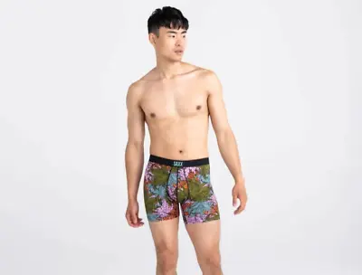 Saxx Vibe Super Soft Slim Fit Boxer Briefs Men's Underwear Sub Tropic Size M • $23.99