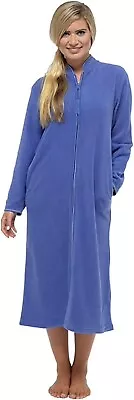 Ladies Lady Selena  Zip Up Soft Fleece Dressing Gown Zipped Robe UK Sizes 10-12 • £16.86
