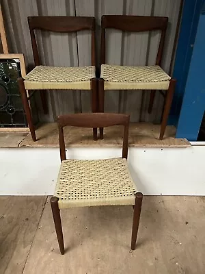 Set Of 3 Danish Dining Chairs By Bramin 1960’s • £475