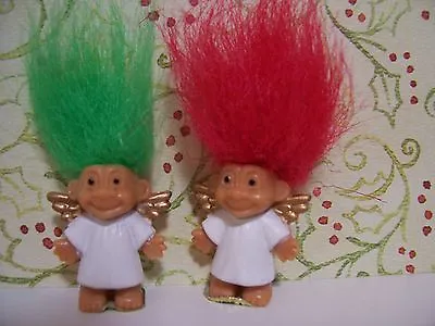 TWO MINI / MINIATURE CHRISTMAS ANGELS - 1  Russ Troll Dolls - NEW • $10.95