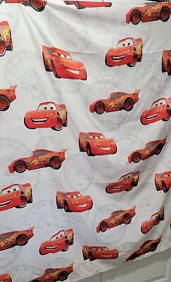 Disney Pixar CARS Lightning McQueen Twin Flat Sheet Only Red Race Car RPM Speed • $18