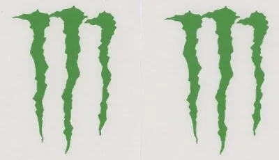 (2) Monster Drink 4  Lime Green Decals Stickers  Truck  Car Fridge Decal • $6.98