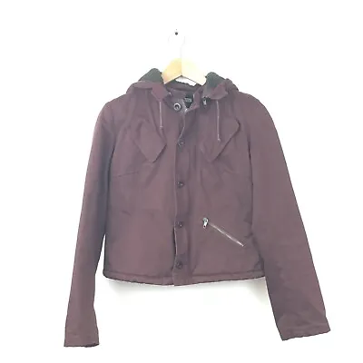 Miu Miu Jacket Coat S Red Maroon Zip Up Hoodie Cotton Women’s Long Sleeve • $399