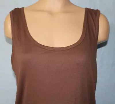 NEW Liz Lange Woman's Maternity Brown Ribbed Tank Top XXLarge See Measurements* • $9.95