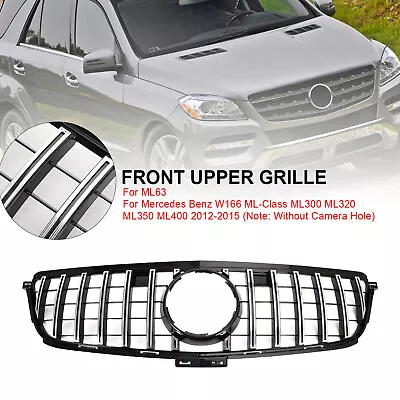 Front GT Grille Chrome Black Fits Mercedes Benz W166 2012-2015 ML350 400 550 AMG • $89.96