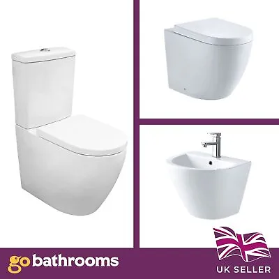Orton Bathroom Suite Ceramic Basin Pedestal Comfort Height Back To Wall Toilet • £99