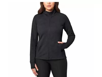 Mondetta Ladies' Jacquard Full-Zip Jacket Black Medium • $22.49