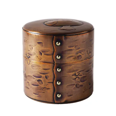 Japanese Copper Tea Caddy High Grade Tea Canister 100g / 3.5oz Mallet Of Luck • £279.77