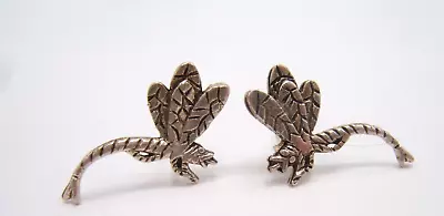 Vintage Sterling Silver Dragonfly Stud Earrings • $10