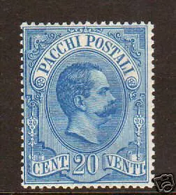 Italy Sc Q2 MLH. 1884 20c Blue Parcel Post VF • £159.09