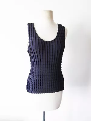 BABETTE SF Dark Purple Polyester Microfiber Pleated Sleeveless Top SM • $35