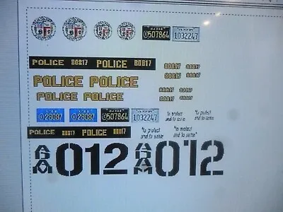 Adam 12 TV Show Police  Car Decals  1:18 • $14.99