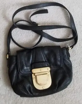 MICHAEL Michael Kors Charlton Black Leather Cross Body Bag Purse Small • $49.99