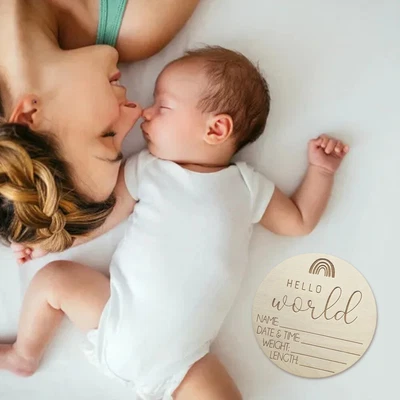 Practical Anti Fade Nursery Hello World Baby Announcement Sign Wooden Photo Prop • $8.27
