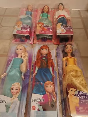 6 Nib Disney Princess Dolls: Ariel & Eric Belle Anna & Elsa & Cinderella • $0.99