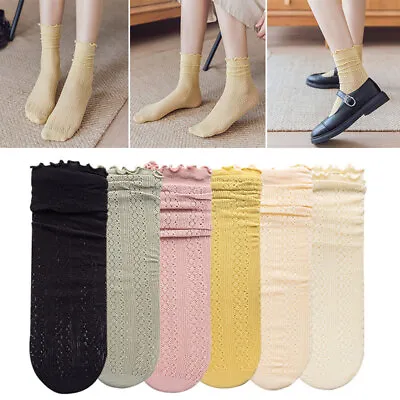 $2.87 • Buy Women's Retro Ruffle Short Sock Cotton Socks Cute Princess Lolita Socks