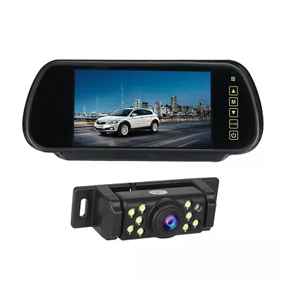 7'' Touch Button Car Rear View Mirror Monitor With Backup Camera Night Vision HD • $46.80