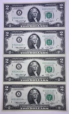 1976 *star* Notes ($2) Two Dollar Distrist (a) Boston Uncut Sheet Of Four Notes • $129