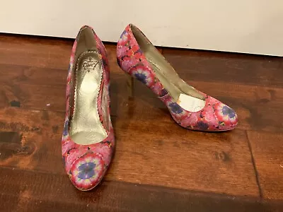 Miss Albright Anthropologie Pink Floral Print Pump Heels Size 7.5 (US) • $41.44