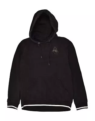 LE COQ SPORTIF Mens Graphic Hoodie Jumper Medium Black Cotton AJ05 • £22.77