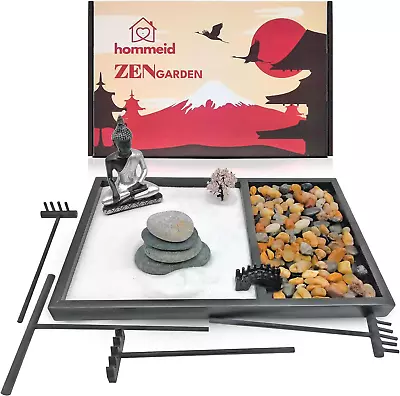 Zen Garden For Desk – Japanese Zen Garden Kit – Mini Zen Garden For Home Office • $23.32