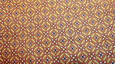 Vintage Cotton  Fabric Geometric On Tan 36  Wide BTY • $7