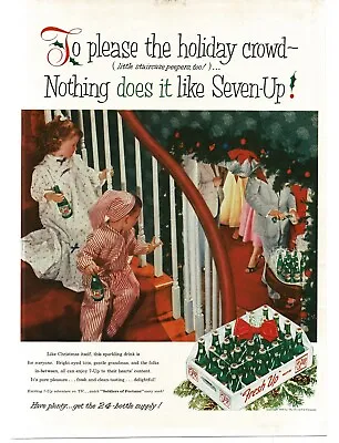 1956 7UP 7 UP Soda Cute Kids Watch Adult Christmas Party Vintage Print Ad • $8.95