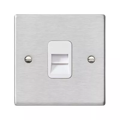 Hamilton Hartland Satin Steel 1 Gang Secondary Telephone Outlet - White Insert • £9.99