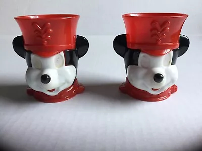 Disney Mickey Mouse Drum Major Plastic Cups  Set Of 2 Collectible • $8