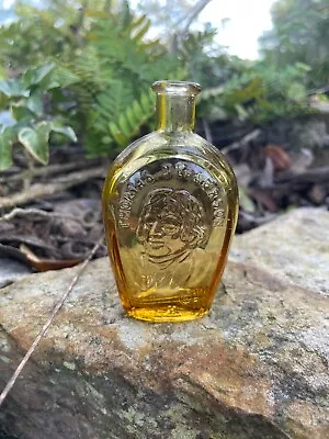 Wheaton Green - Thomas Jefferson - Amber Miniature Potion Medicine Bottle (#6) • $17