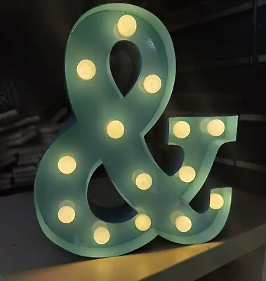 Steel Turquoise  Led Marquee Letter - Industrial Vintage Style Light Up & Sign • £7.49