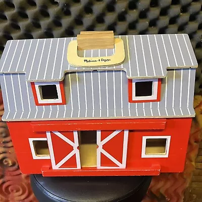 Melissa & Doug Fold And Go Barn Red Dollhouse Farm Decorative • $20