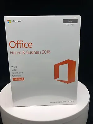 Brand New Microsoft Office Home & Business 2016 Mac Product Key Card (W6F-01022) • $73.15