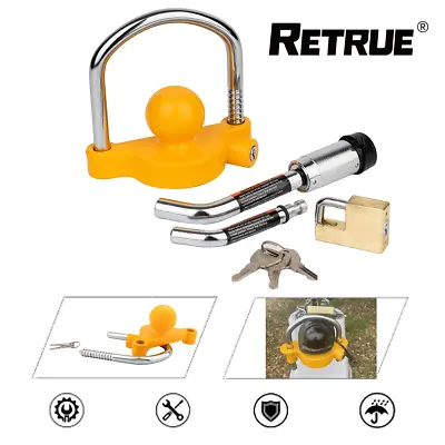 $34.99 • Buy RETRUE Trailer Lock Set Tow & Store Lock W/ Coupler Lock & Dual Bent Pin Lock