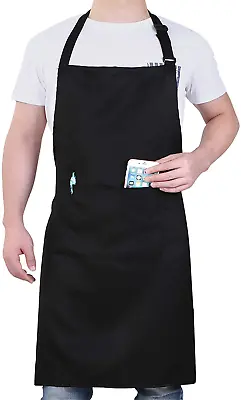 Work Aprons Heavy Duty Shop Work Apron With Pockets For Men Black Chef • $13.99