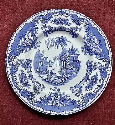 Vintage John Maddock & Sons Royal Vitreous Bombay Blue & White 9” Plate England • $9.99