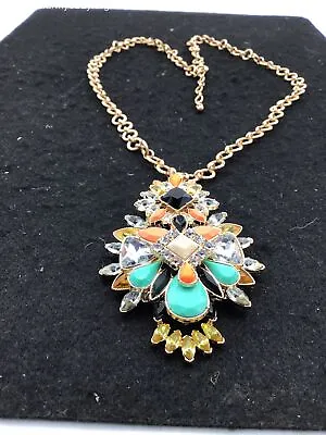 $9.99 • Buy Joan Rivers Rhinestone Multicolored Pendant Necklace 30 Inches