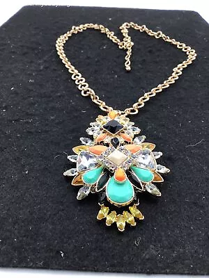 $9.99 • Buy Joan Rivers Rhinestone Multicolored Pendant Necklace 30 Inches